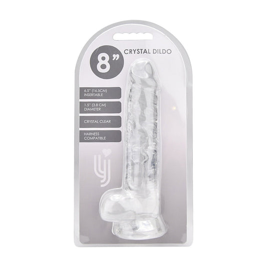 Realistische Dildo met Ballen – Transparant – 21,5 cm Inbrengbaar – N12187