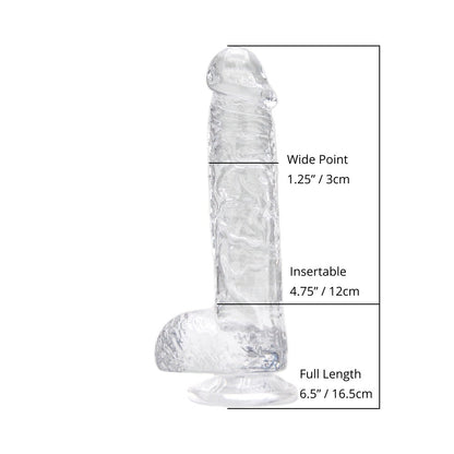Loving Joy - 6 Inch Realistic Dildo with Balls Clear - 16,5 Cm Strong blister - N12201