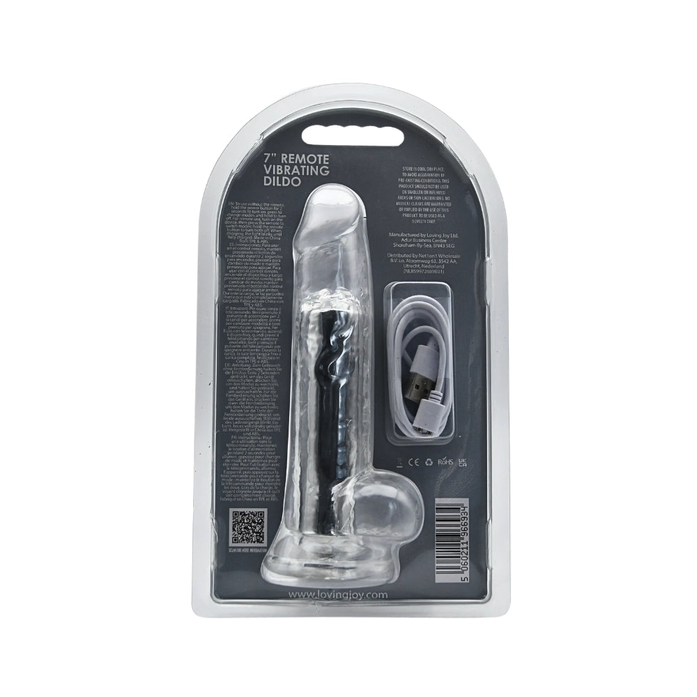 Loving Joy - 7 Inch Remote Vibrating Realistische Transparante Dildo (19 cm)