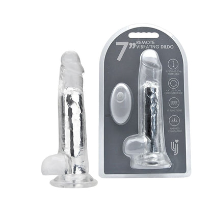 Loving Joy - 7 Inch Remote Vibrating Realistische Transparante Dildo (19 cm)