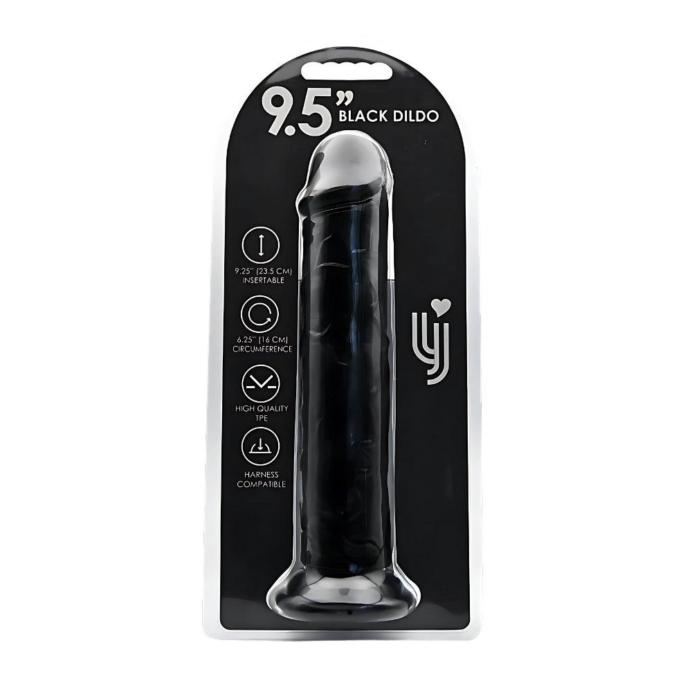 Loving Joy - 9.5 Inch Realistic Dildo Suction Cup Black - 23,5 Cm Strong Blister Dia 5 CM