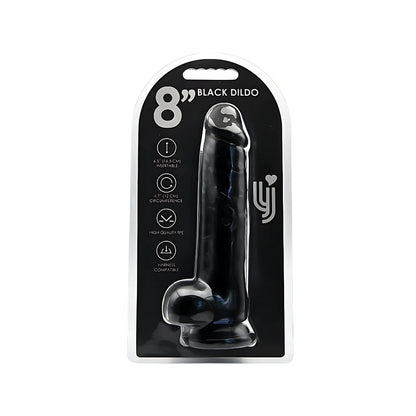 Loving Joy 8 Inch Realistische Dildo met Ballen Zwart – 21,5 cm