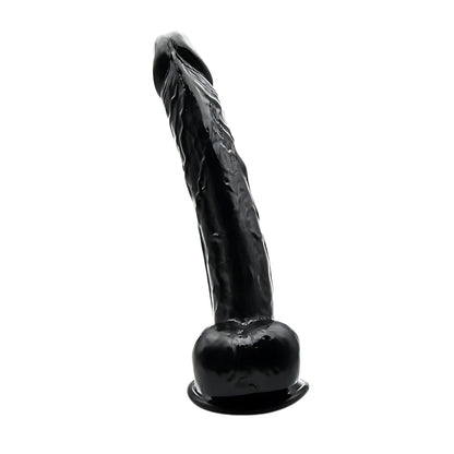 Loving Joy - 11 Inch Realistic Dildo with Balls Black - 28 Cm Huge Dildo In Strong Blister