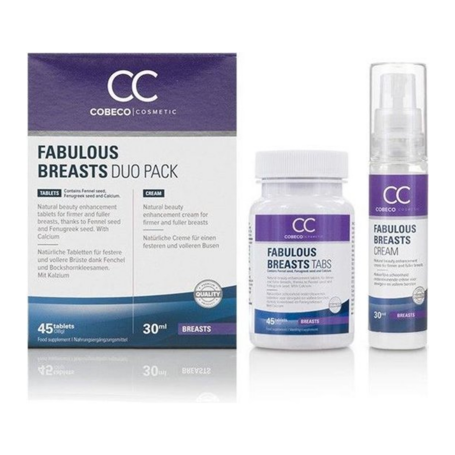 Cobeco Cosmetic Fabulous Breasts Duo Pack – Tabletten (45 st.) + Cream (30 ml)