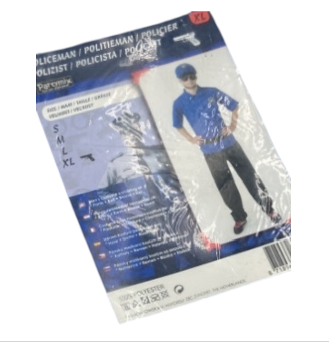 Verleidelijke Politieman Verkleedset – Blauw Shirt, Zwarte Broek, Riem & Pet