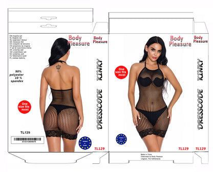 Body Pleasure Sexy Dress – One Size Fits Most – Zwart