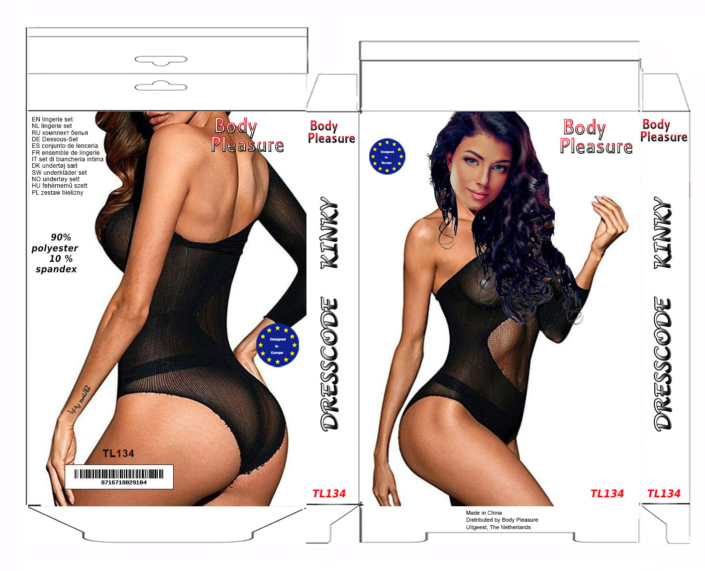 Body Pleasure Sexy Body Lingerie – One Size Fits Most –  Zwart