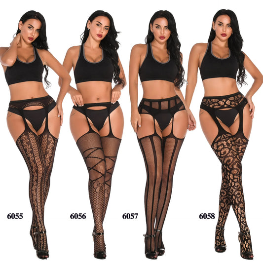 Body Pleasure Sexy Body Stocking Lingerie – M/L – Zwart - Model 6055