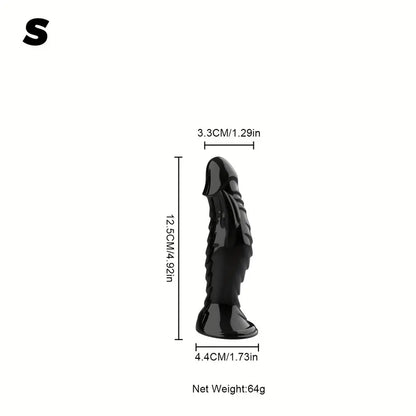 XXLtoys Mini Structured Silicone Dildo – Size (12.5cm) – in Black, Blue & Transparent