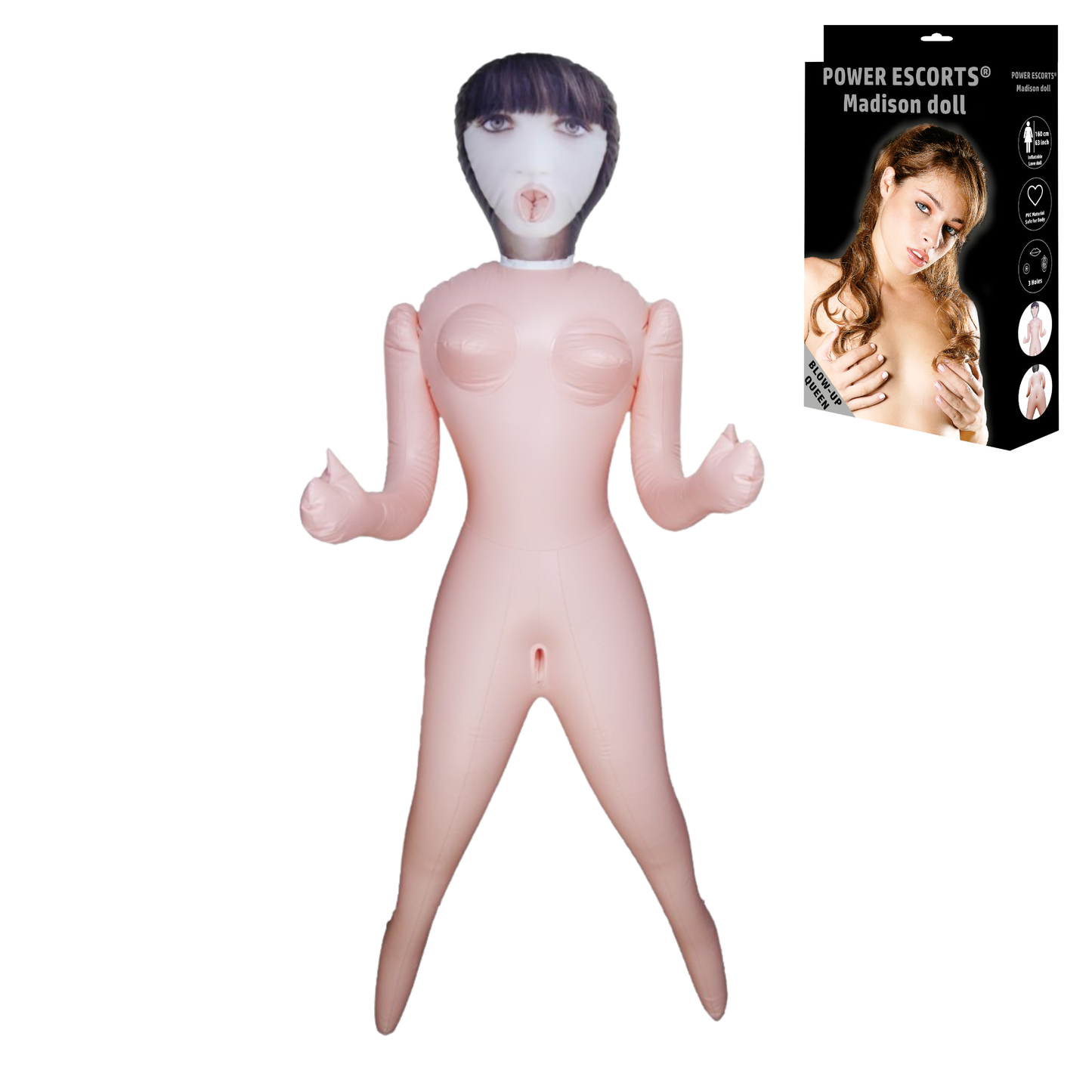 Madison Opblaasbare Sekspop met 3 Openingen