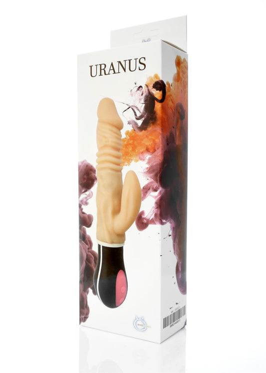 Bossoftoys Uranus Up & Down vibrator - Rotating vibrator - Mega Realistic Bending vibrator - 44-00013 - 12 Function - Usb rechargeable - Cyber leather - Extra ordinary Flexible Material - Flesh - 27 cm