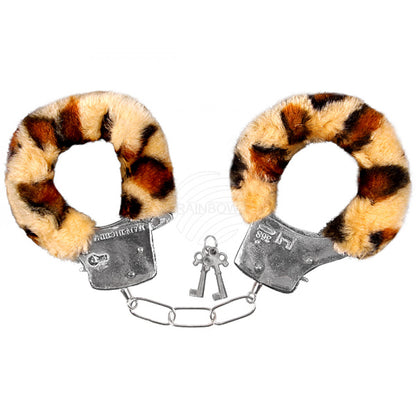Gevoerde Extra Zware Panther Handboeien Met Extra Lange Ketting