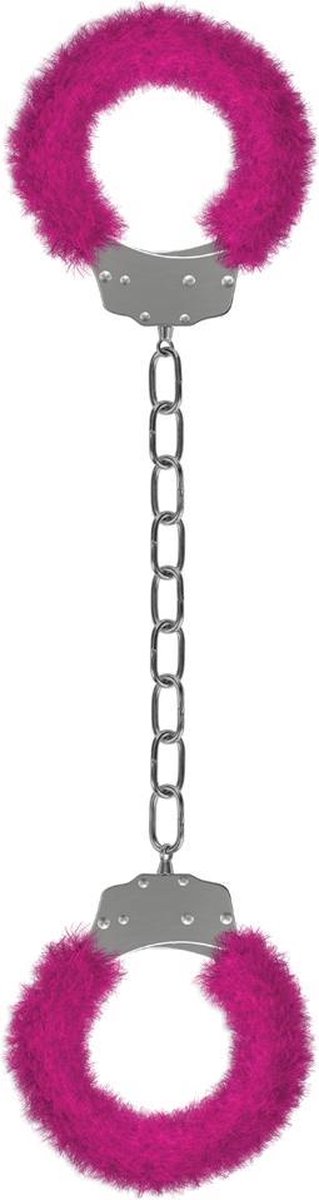 Gevoerde Extra Zware Roze Handboeien Met Extra Lange Ketting