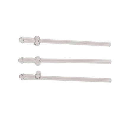 Kinky Pleasure - OB062 - Glass Penis Straws With Cleaner Set