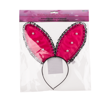 Kinky Pleasure - OB015 - Bunny Ears Tiara XXL With Pearls - Pink - 1 Piece