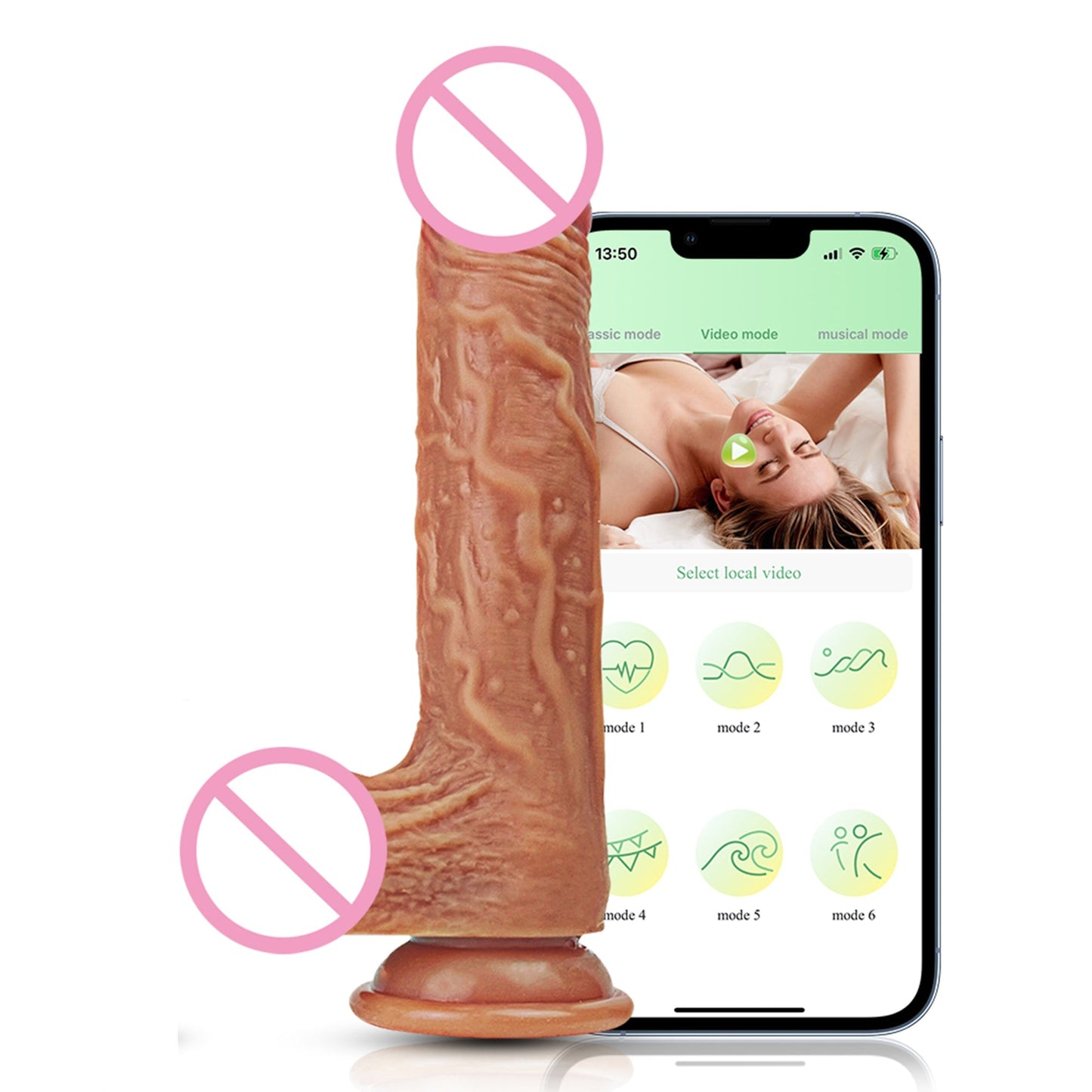 Lovesecret Premium – LS04 – Realistische Vibrator met Grote Ballen – App-Controlled & Verwarmd – Huidkleur