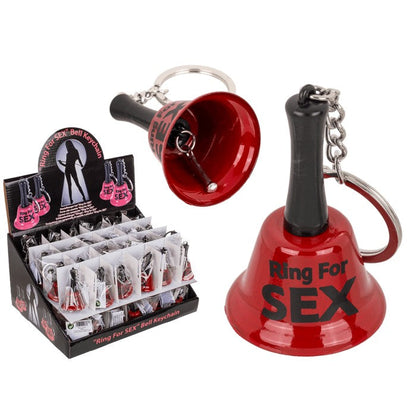 Kinky Pleasure - OB007 - Keychain "Ring For Sex" Bel - Red - 4.5cm