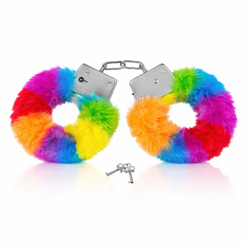 Fluffy Handboeien In Regenboog Kleuren