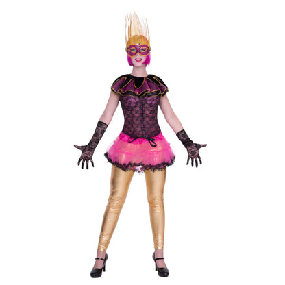 Venetiaans Masker Groot Formaat -  36 Cm Hoogte X 20 Cm - Purple/ Gold